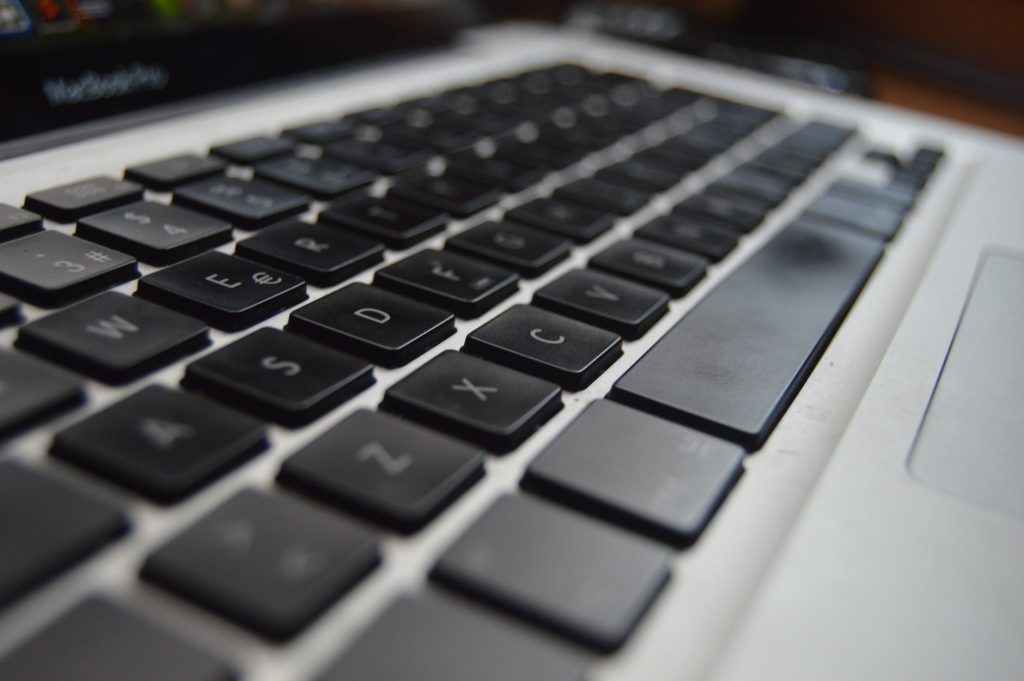 grey laptop keypad